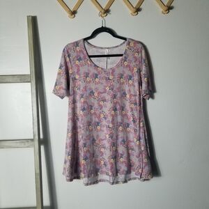 LULAROE WOMEN'S FLORAL PRINT TUNIC BLOUSE SIZE MEDIUM